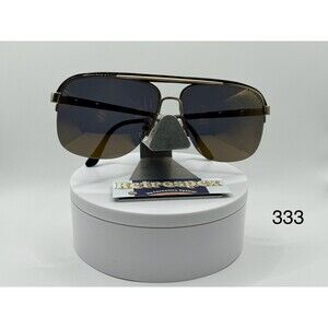 Vintage NOS Oversize Eyeglasses Double Bar Style Glasses Gold Mirror Sun Lens